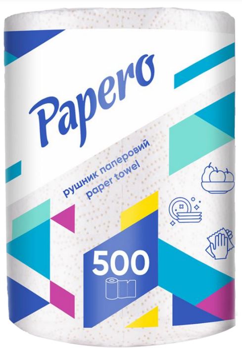 RL074 Рушник целюлозний "Papero" Джамбо 2 ш. 500 арк. 1 р.